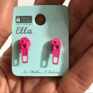 Pink Zipper Earrings